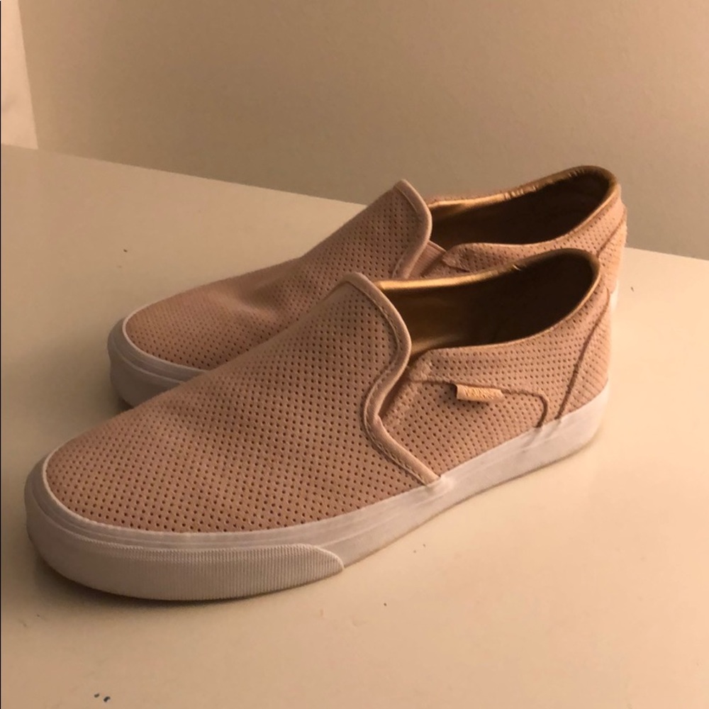 Suede perforated slip on vans